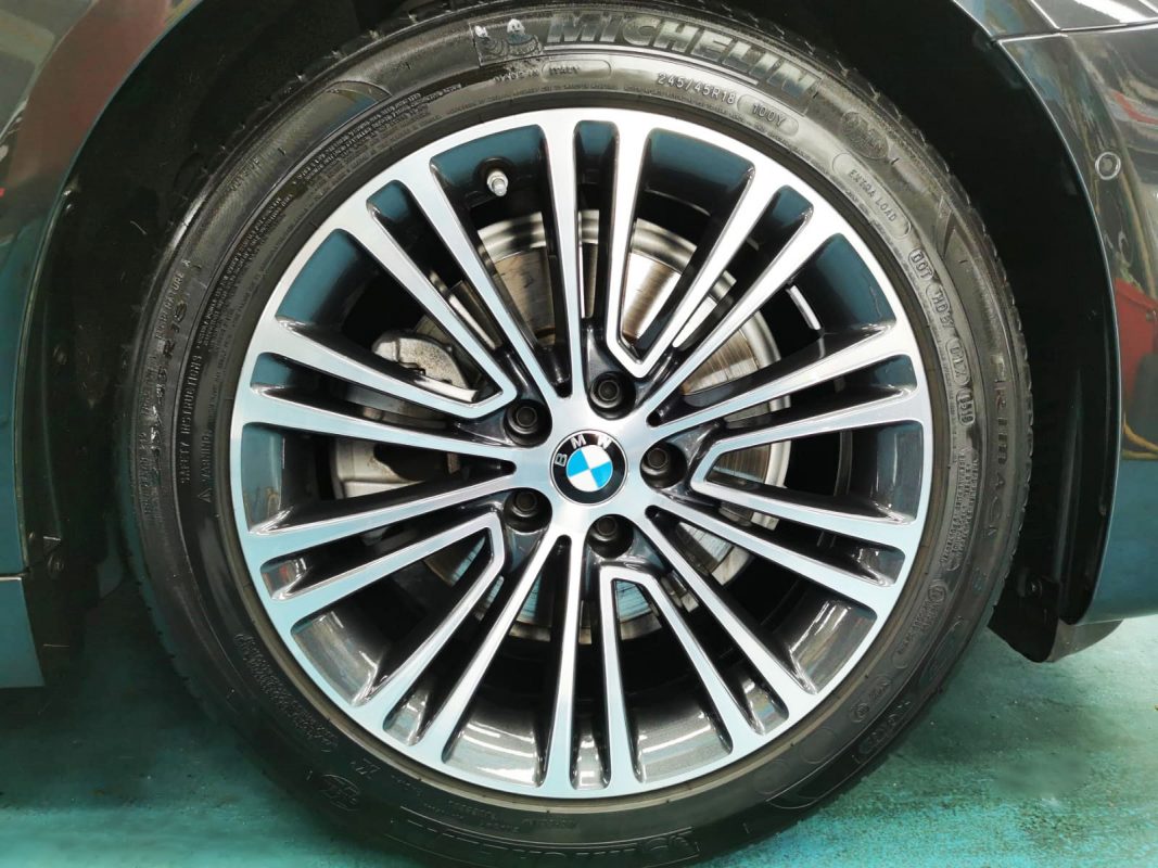The BMW 520i, finished and ready for collection.