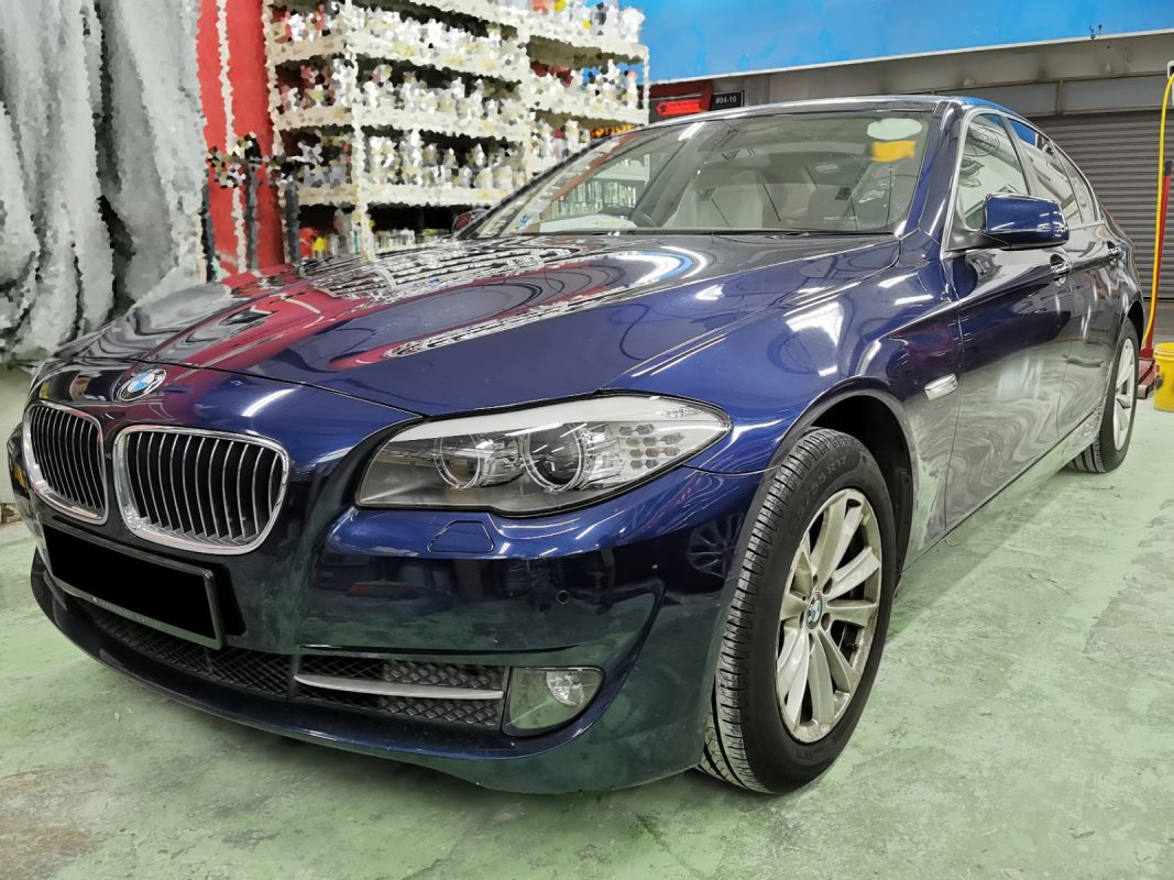 The BMW 523i as it arrived at Revol Carz before the respray.