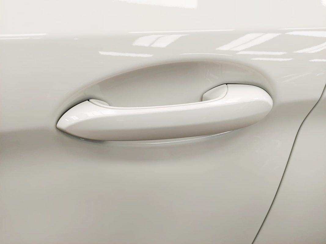 Front three-quarter view of the BMW 530i after coating.