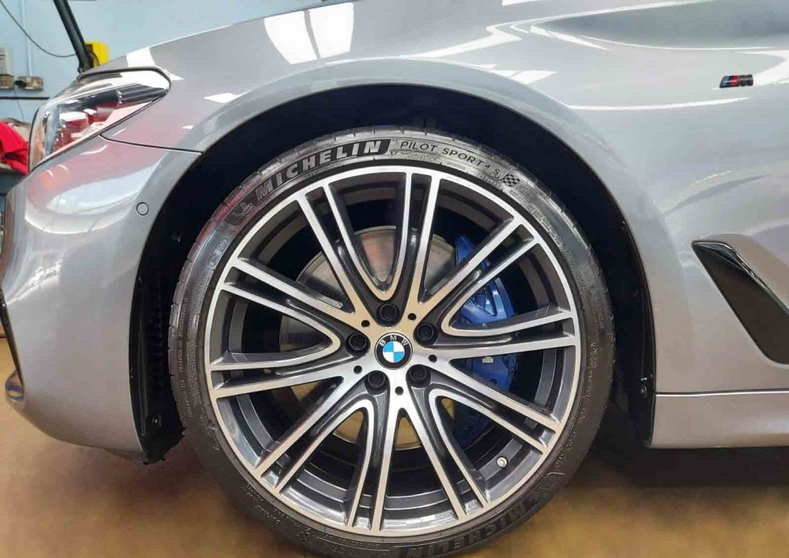 The BMW 540i, finished and ready for collection.