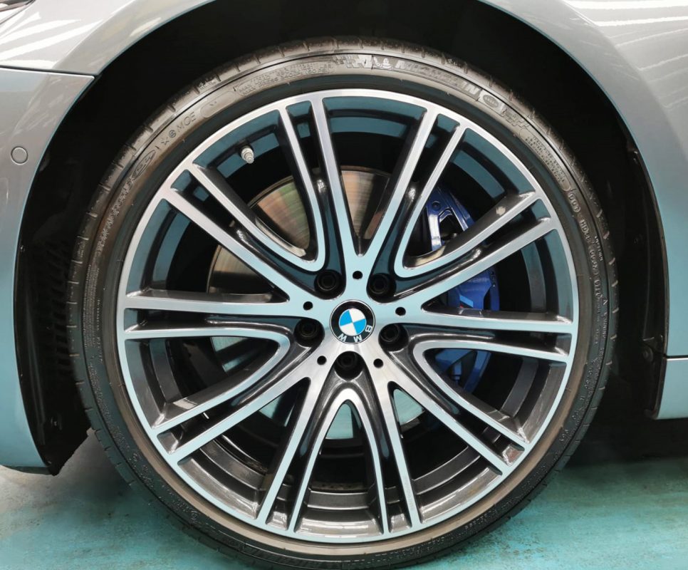 The BMW 540i, finished and ready for collection.