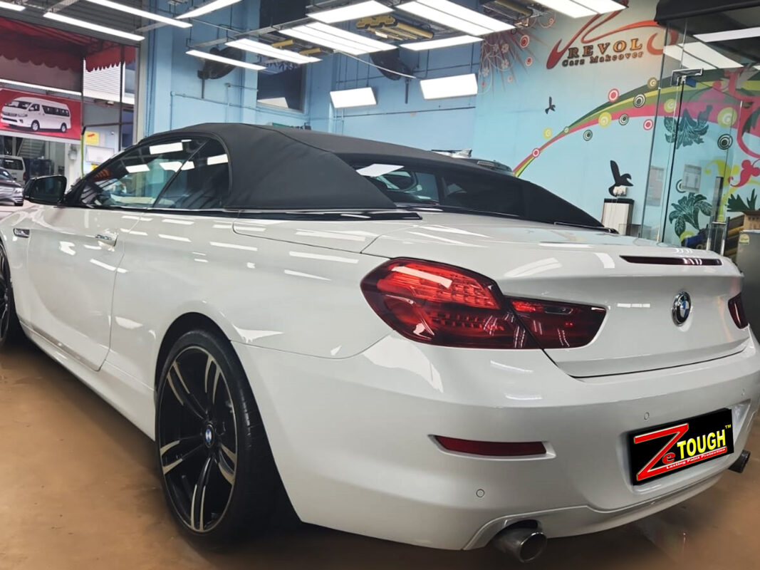 BMW 6 Series with a fresh full respray, glossy finish at Revol Carz.
