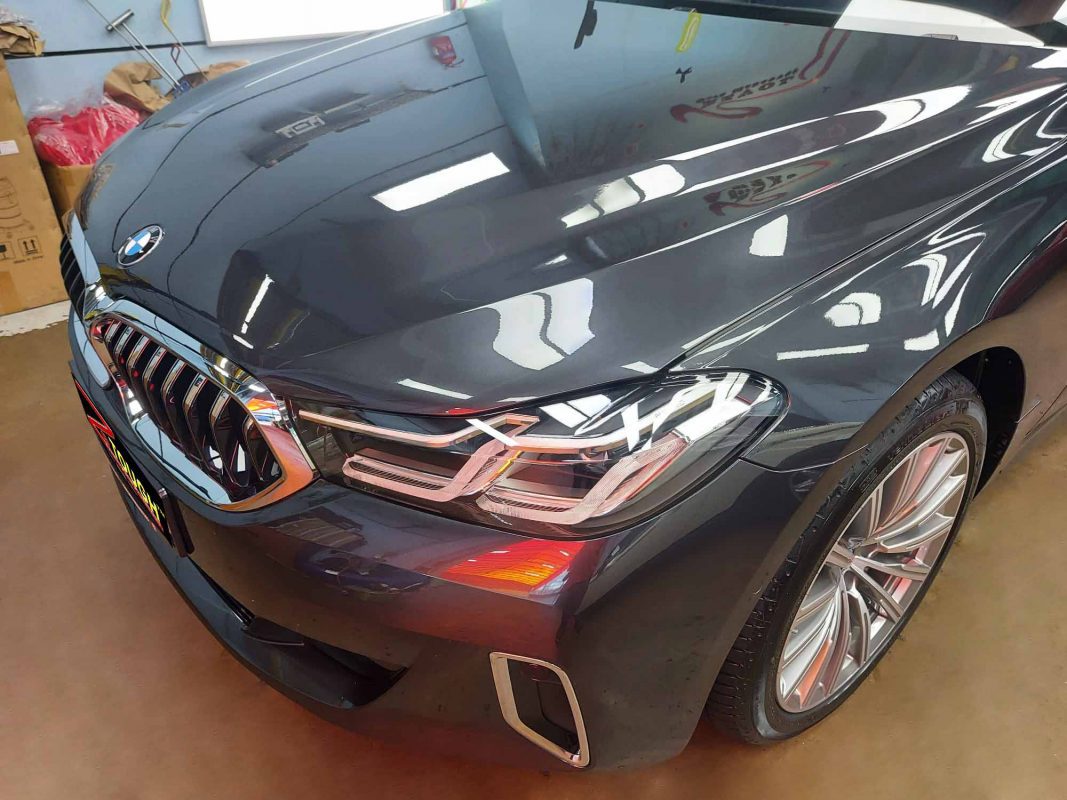 The BMW 6 Series from a side angle after the ceramic coating.