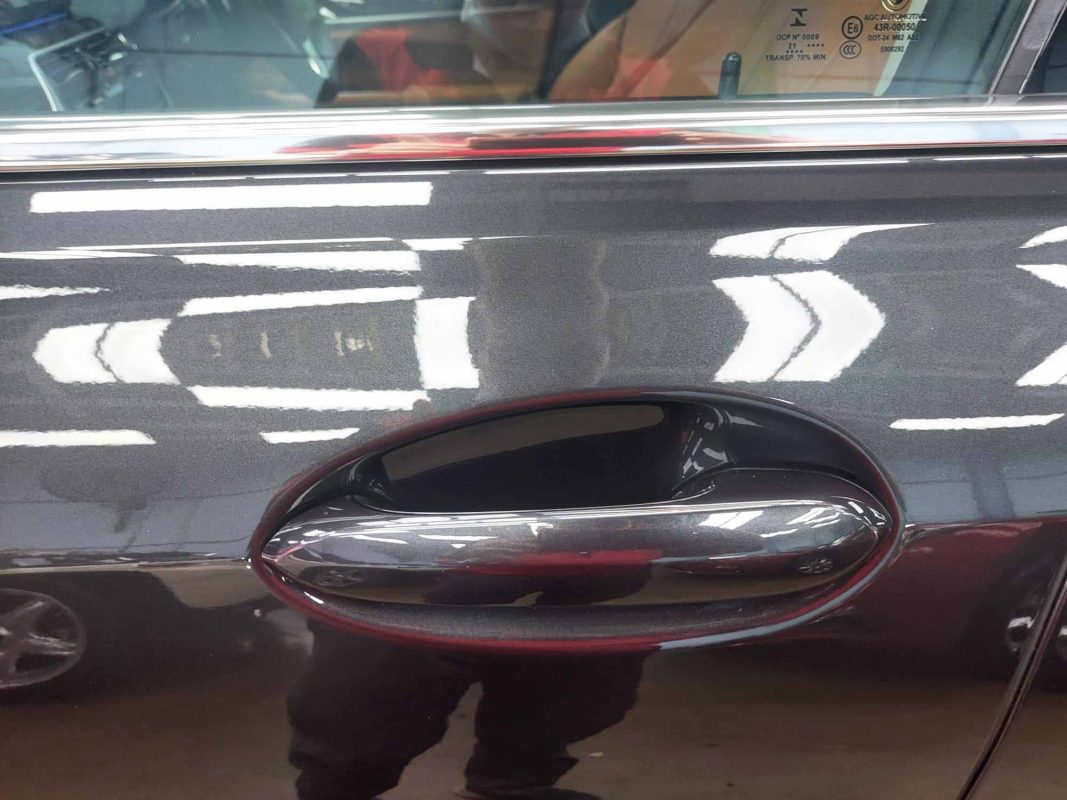 Front three-quarter view of the BMW 6 Series after coating.