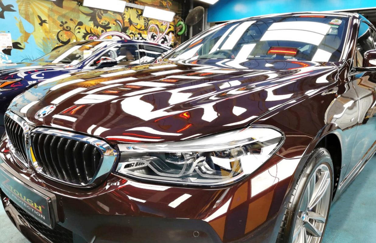 Detail of the BMW 630i's bodywork sealed with ZeTough Ceramic.
