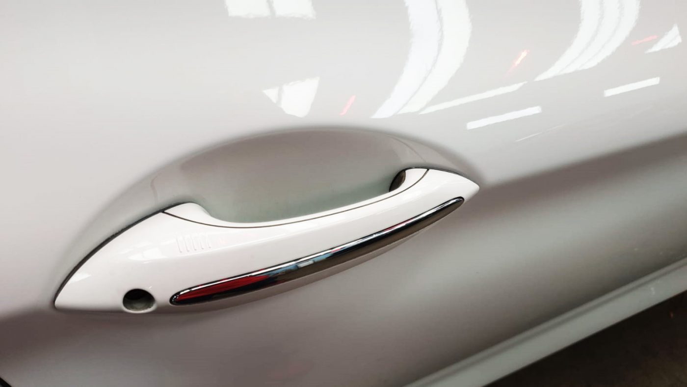 Front three-quarter view of the BMW 640i after coating.