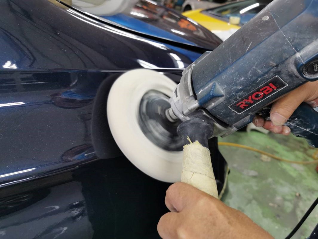 Detail of a panel edge after the ceramic coating.