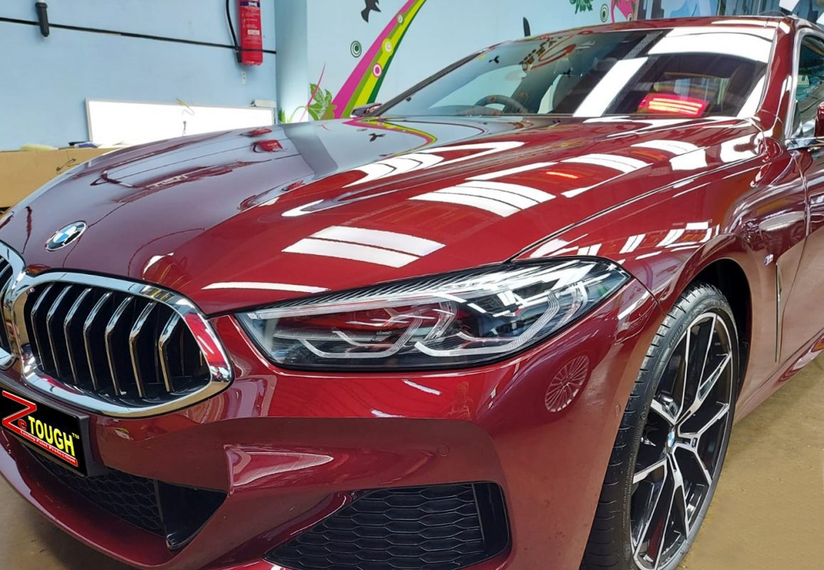 BMW 840i from a side angle after the ceramic coating.