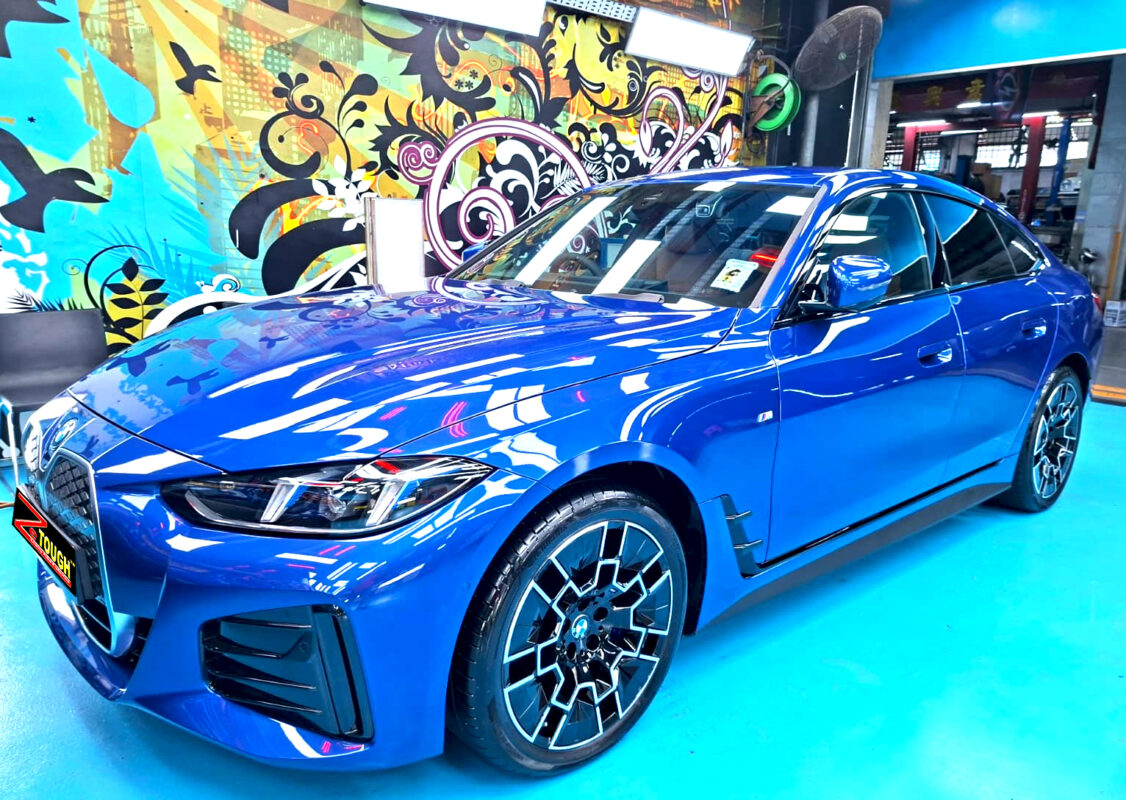 BMW i4, glossy after its ZeTough Ceramic coating.