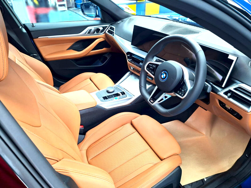 The BMW i4's protected, high-gloss finish.