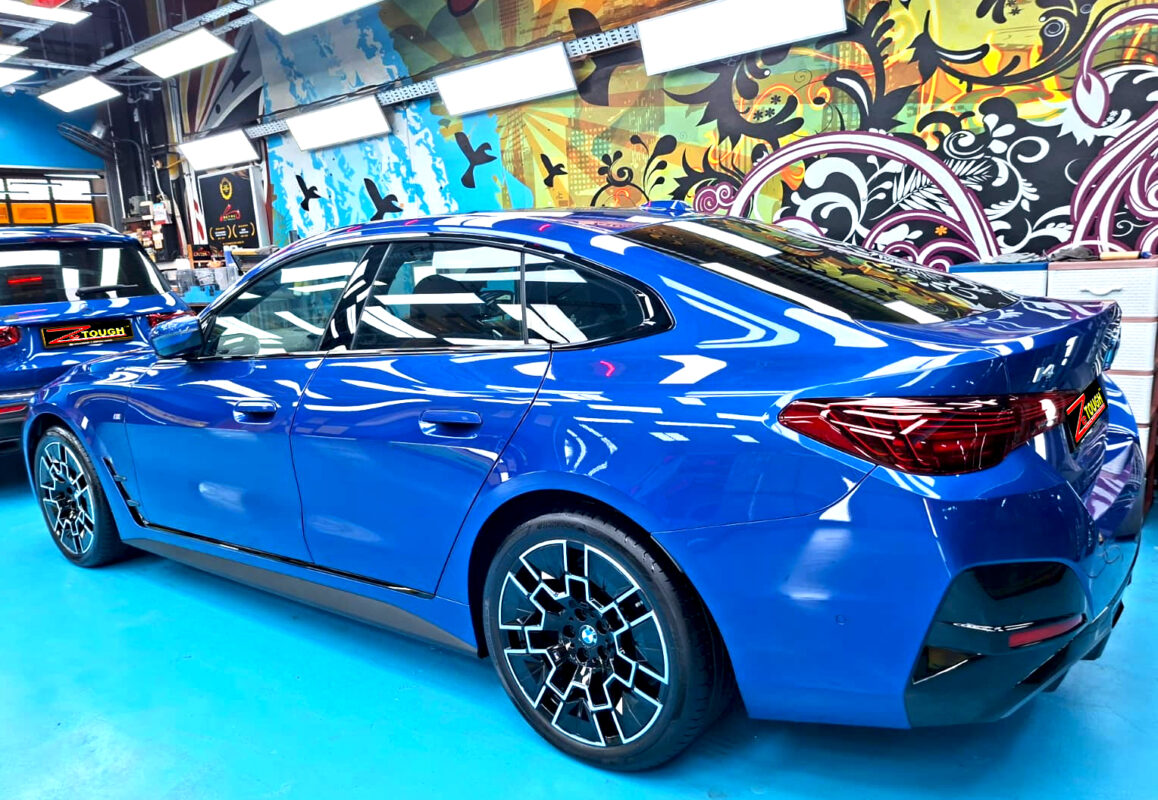 The BMW i4 after its ZeTough coating.