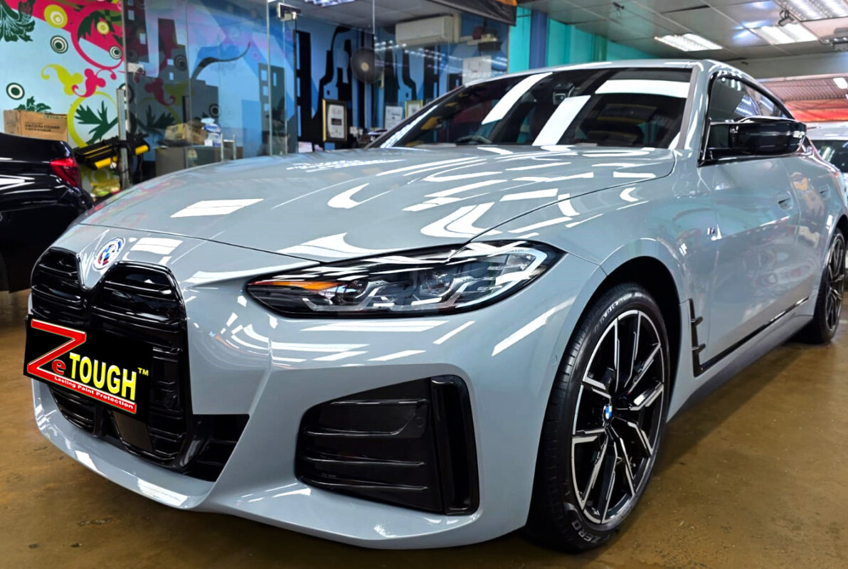 BMW i4, glossy after its ZeTough Ceramic coating.