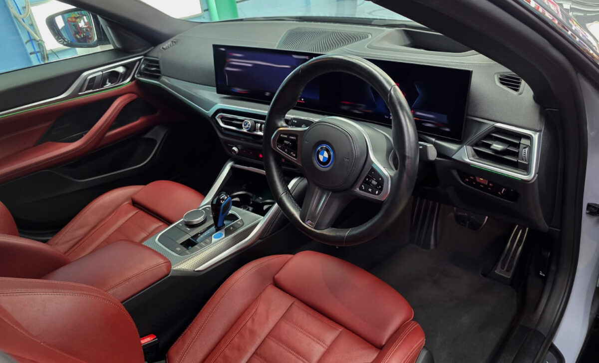 The BMW i4's protected, high-gloss finish.