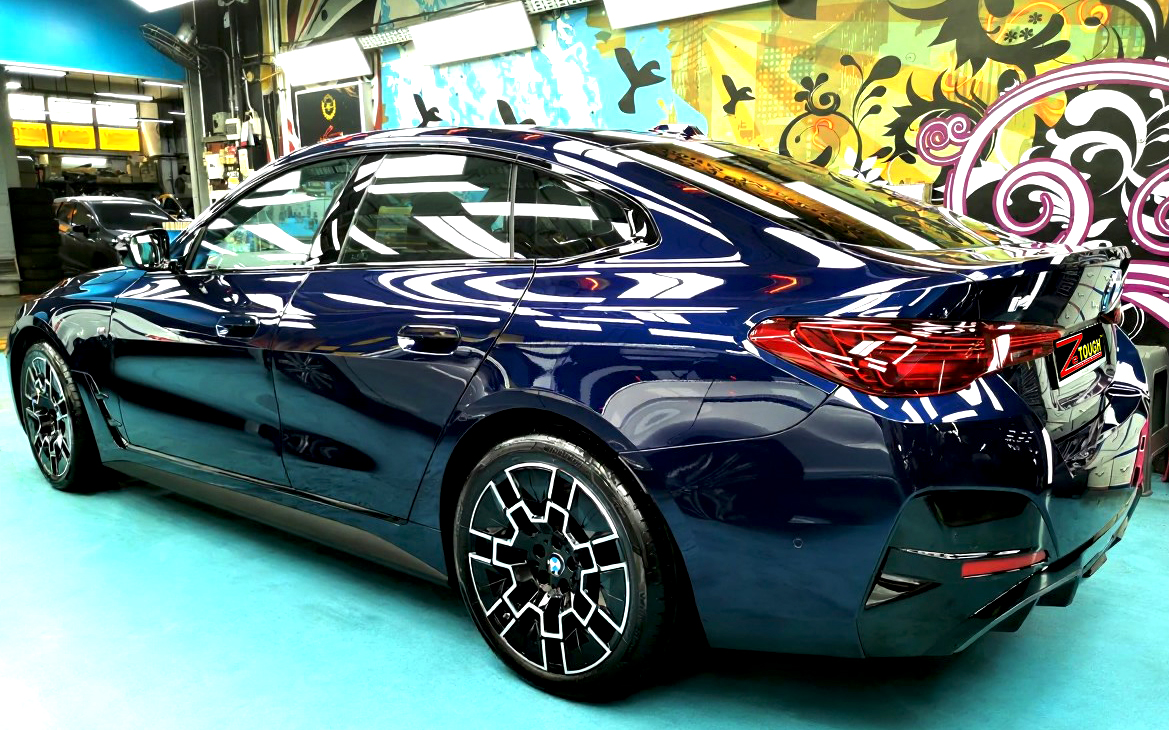 The BMW i4 after its ZeTough coating.