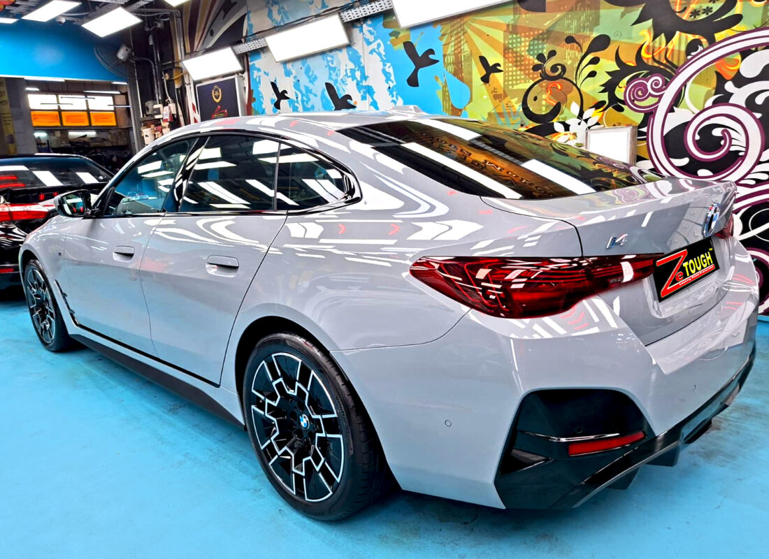 The BMW i4 after its ZeTough coating.