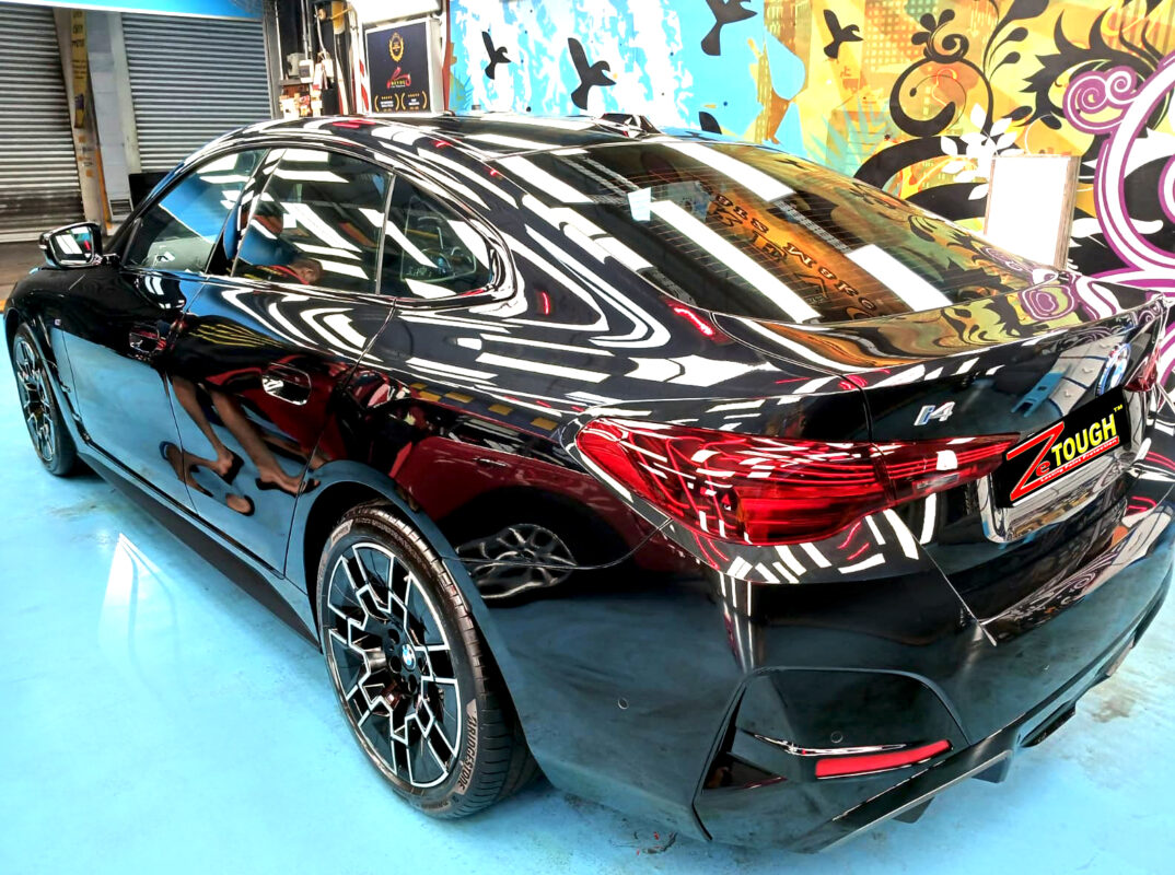 The BMW i4 after its ZeTough coating.