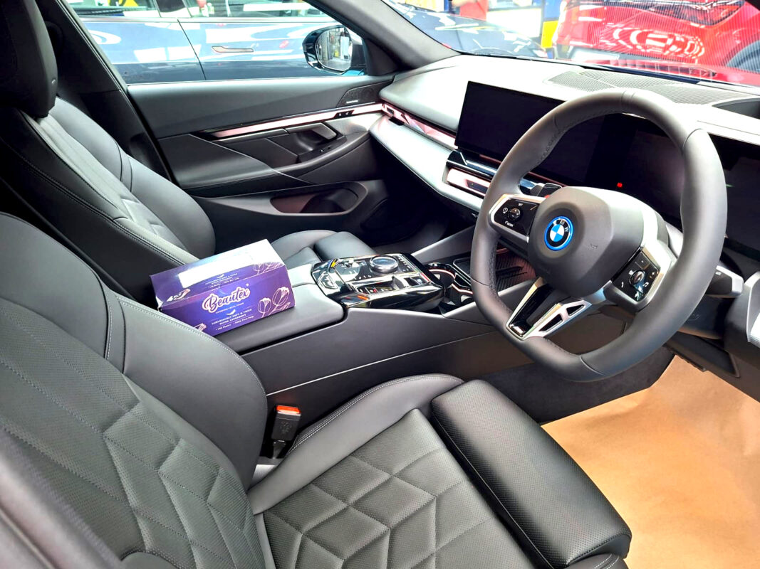 The BMW i5's protected, high-gloss finish.