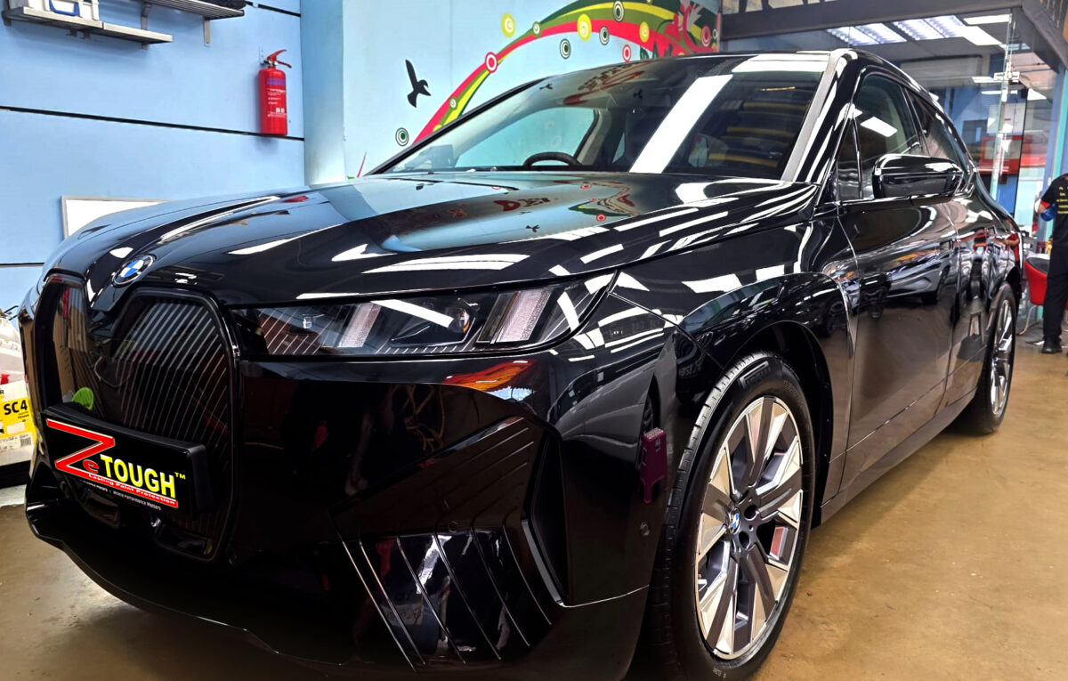 BMW iX, glossy after its ZeTough Ceramic coating.