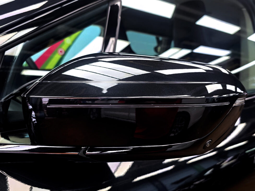 The BMW iX's protected, high-gloss finish.