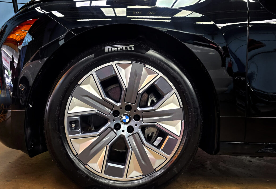 The finished BMW iX, glossy and protected.