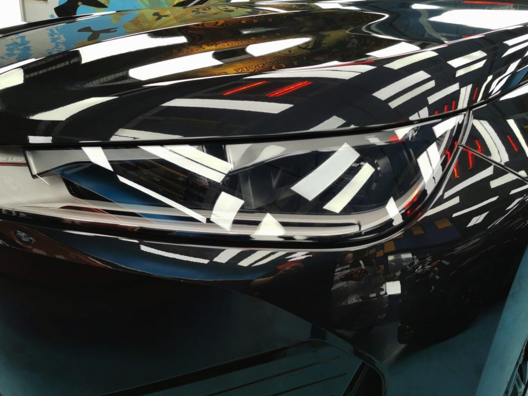 Front three-quarter view of the iX with the coating sealed.