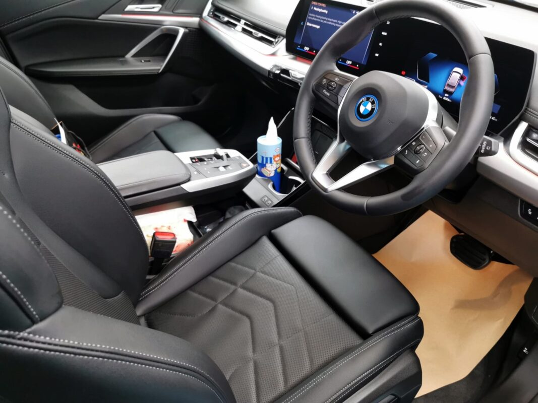 The BMW iX1's protected, high-gloss finish.