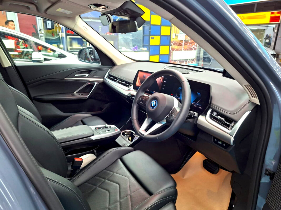 The BMW iX1's protected, high-gloss finish.