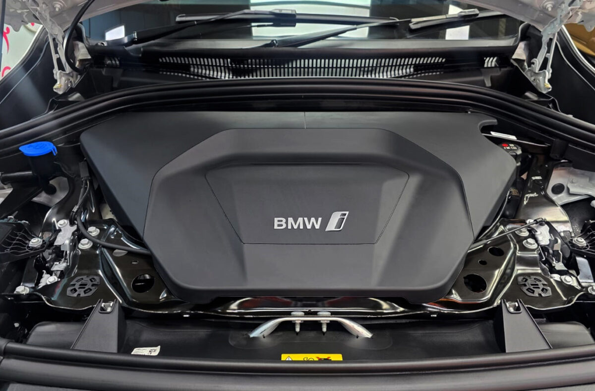 The BMW iX1's protected, high-gloss finish.