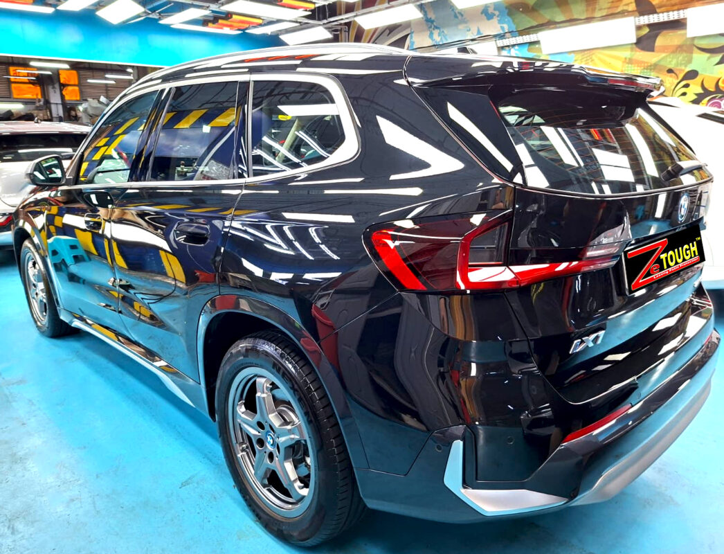 The BMW iX1 after its ZeTough coating.