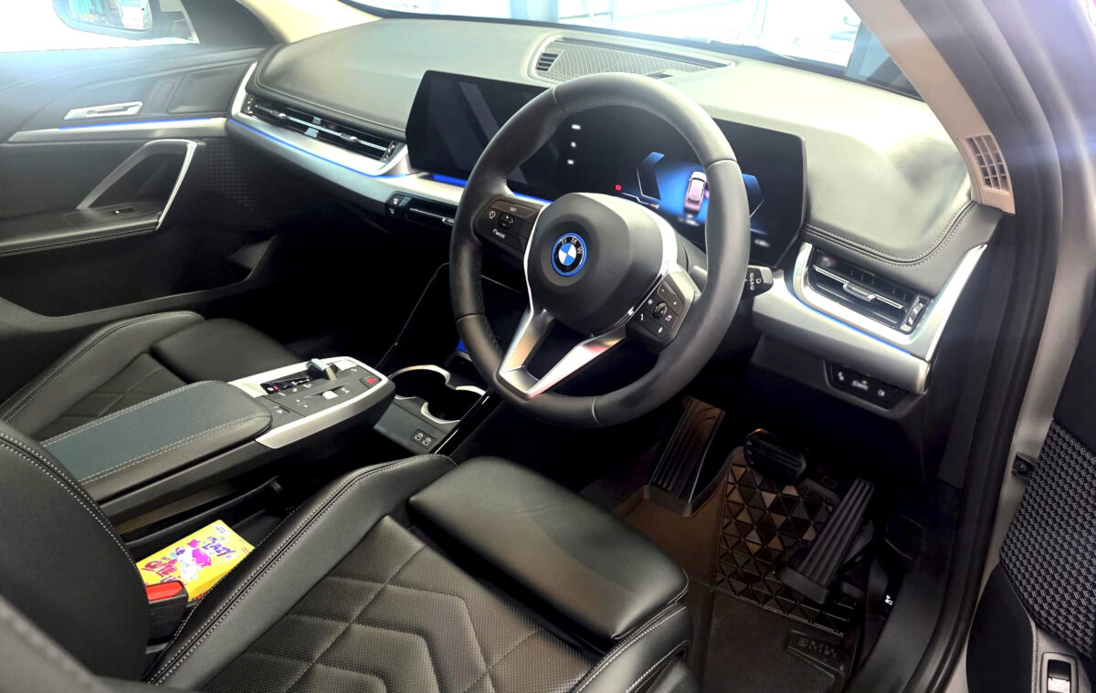 The BMW iX1's protected, high-gloss finish.