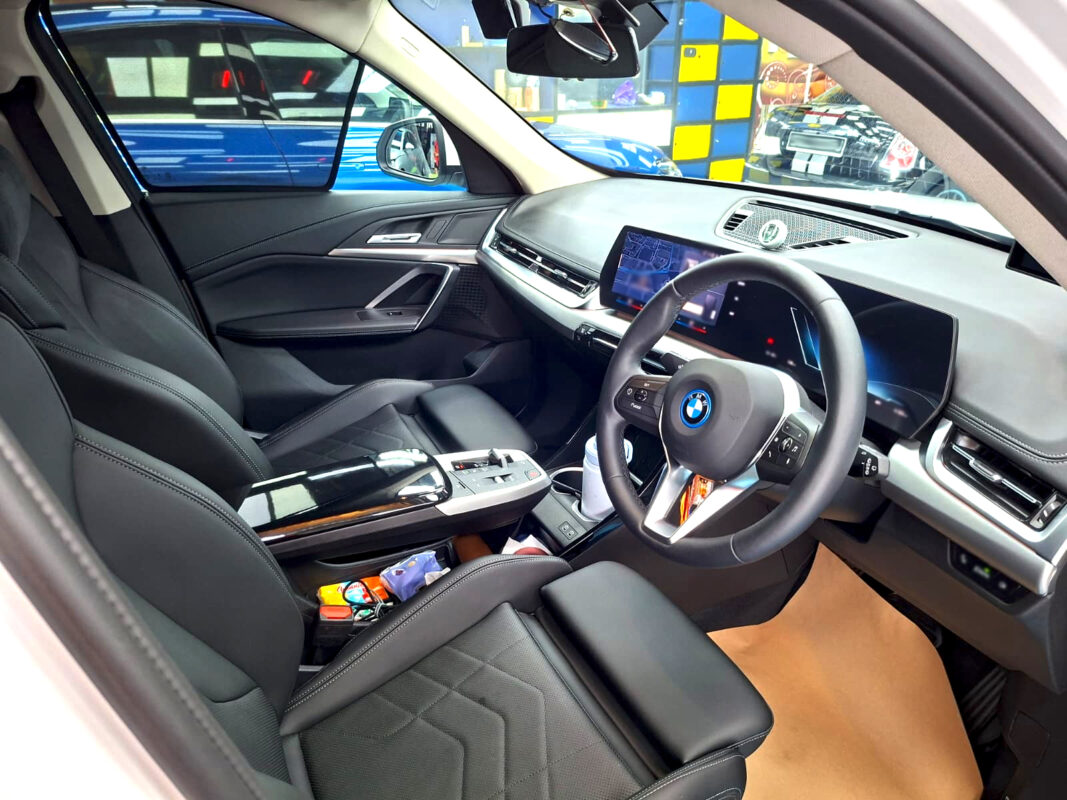 The BMW iX1's protected, high-gloss finish.