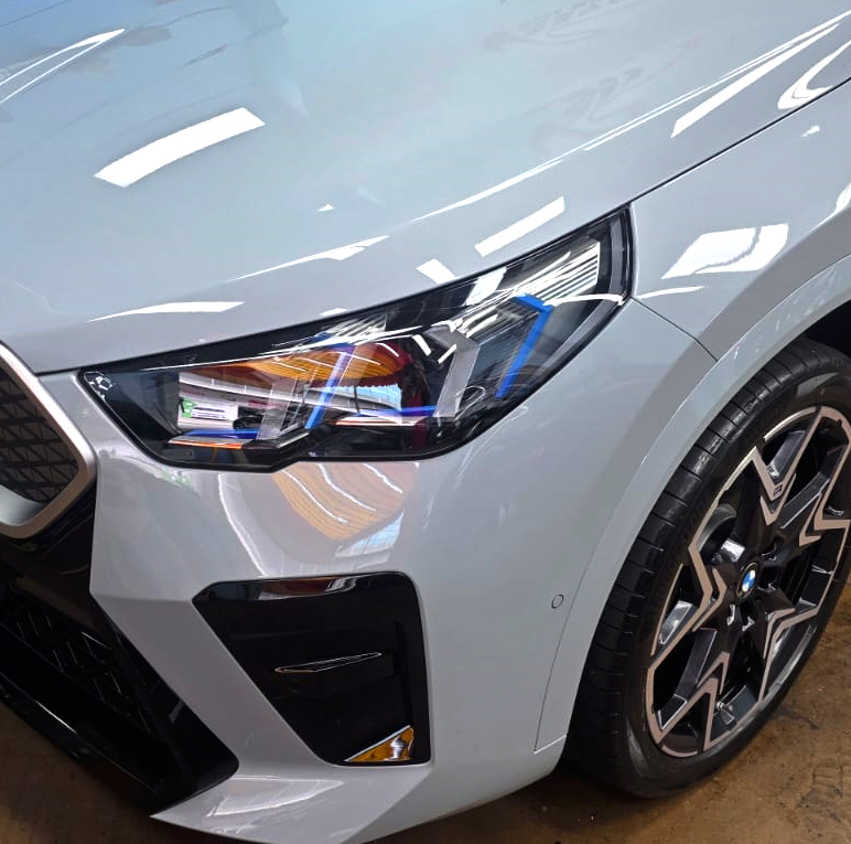 The iX2's coated paintwork showing clean reflections.