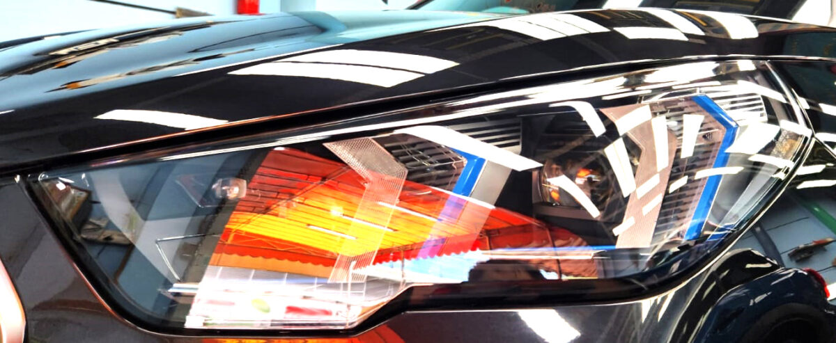 The iX2's coated paintwork showing clean reflections.