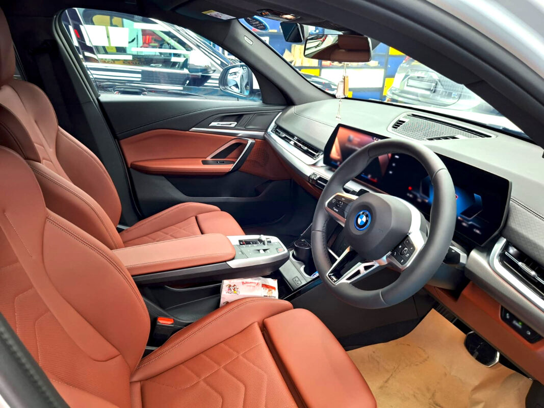 The BMW iX2's protected, high-gloss finish.