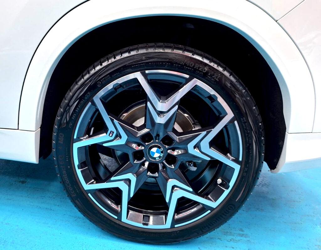 The BMW iX2 with its fresh, coated finish.