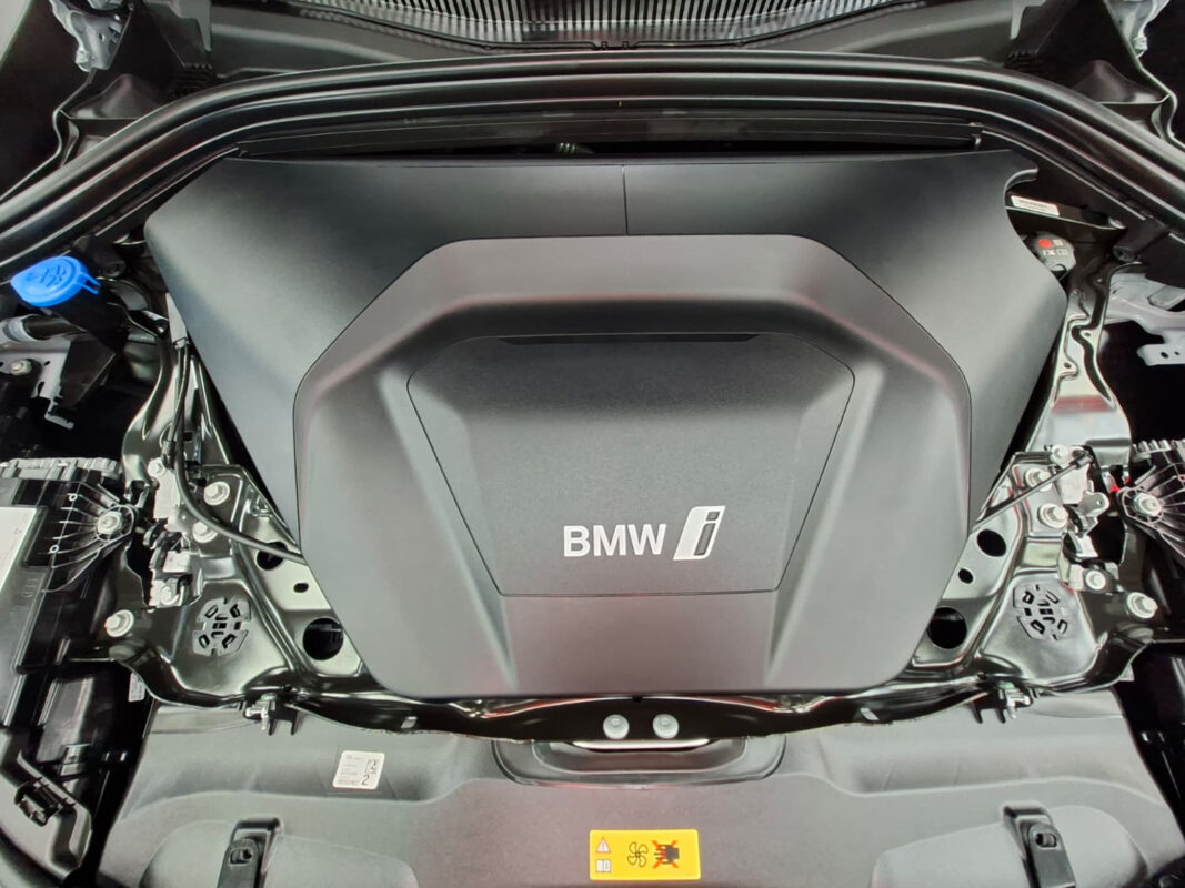 The BMW iX2's protected, high-gloss finish.