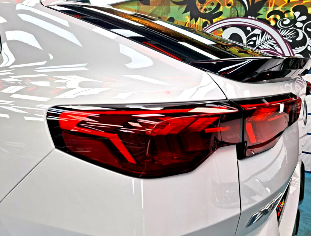 The finished BMW iX2, glossy and protected.