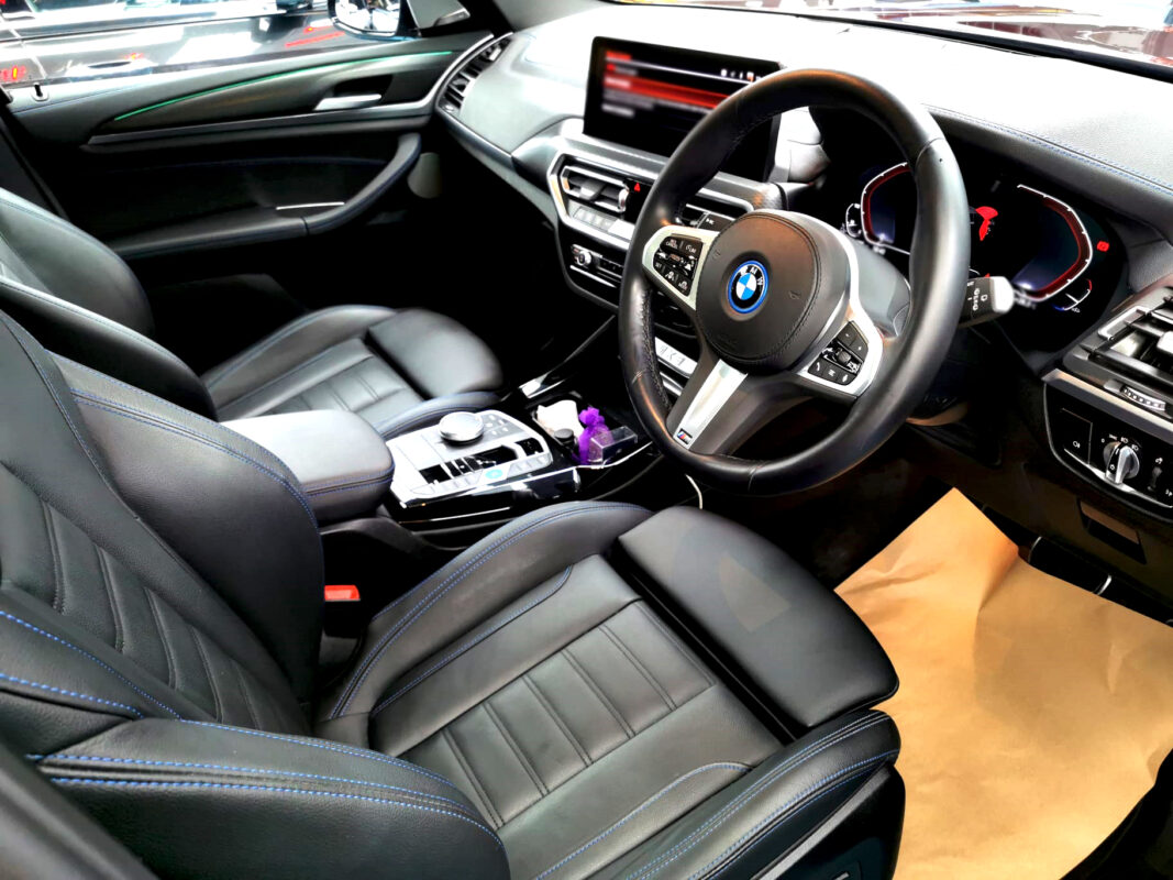 The BMW iX3's protected, high-gloss finish.