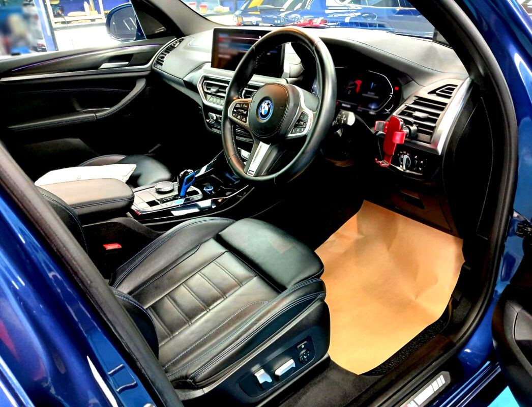 The BMW iX3's protected, high-gloss finish.