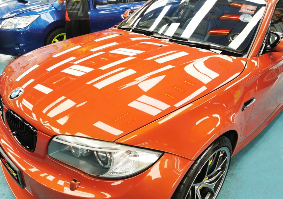 The BMW M Coupe from a side angle after the ceramic coating.
