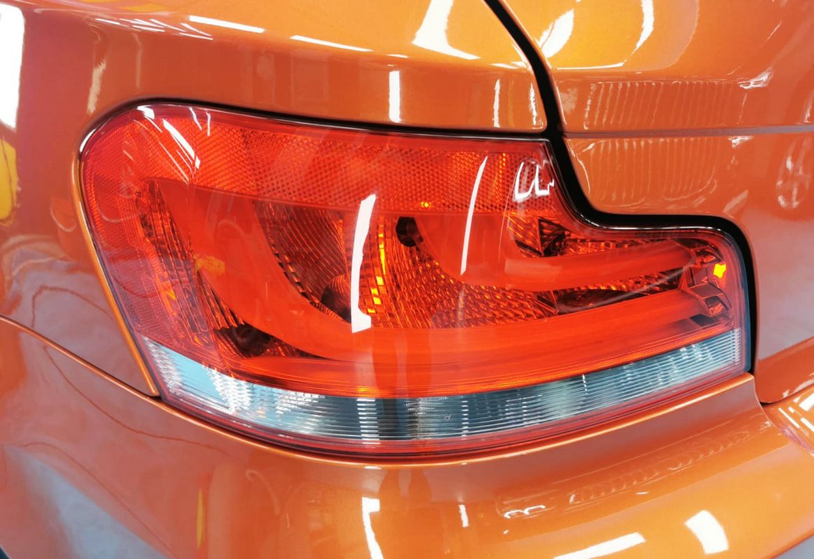 Front three-quarter view of the BMW M Coupe after coating.