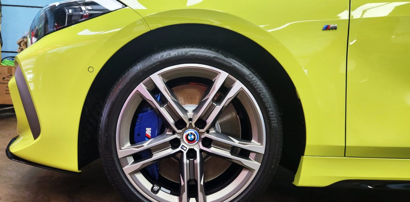 The BMW M135i, finished and ready for collection.
