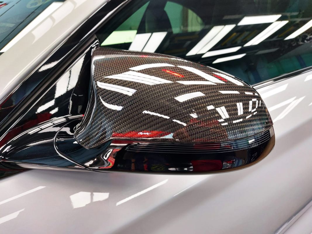Side panel of the BMW M2 with the titanium finish locked in.