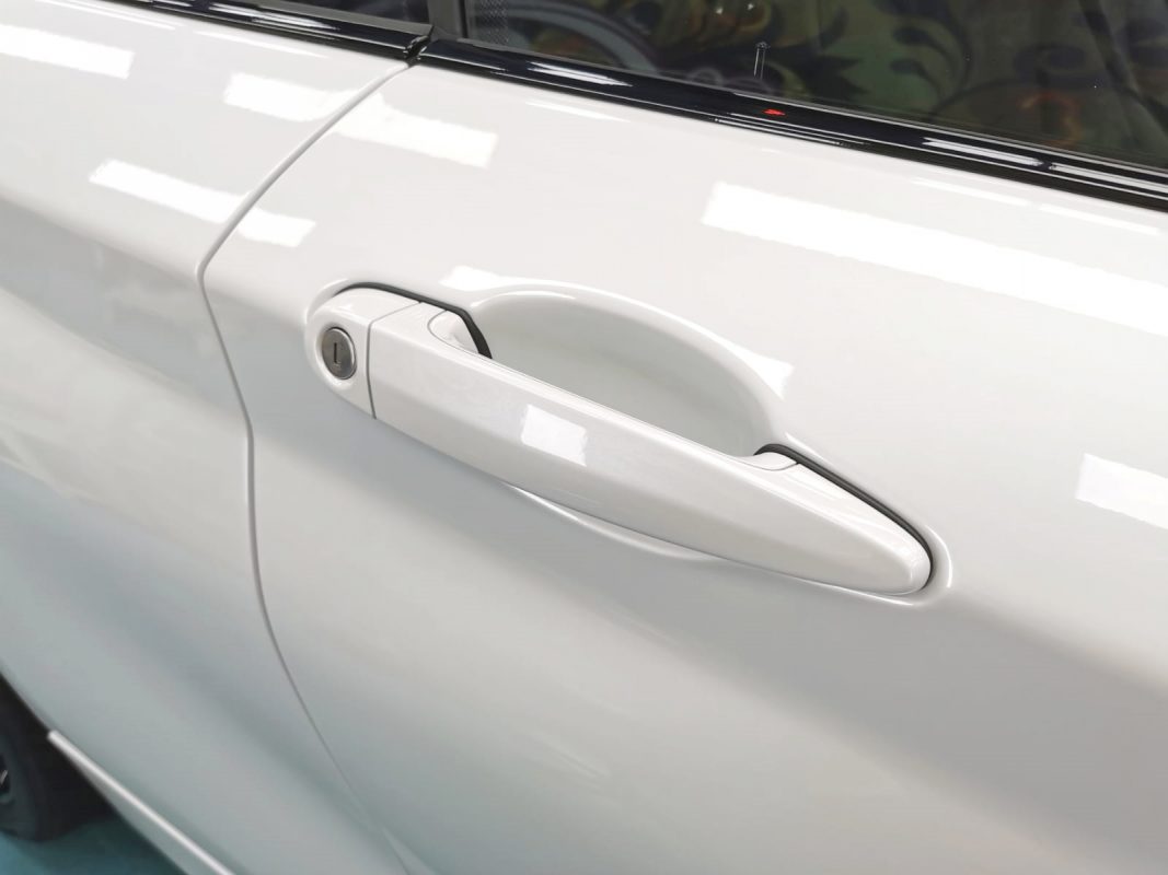 Front three-quarter view of the BMW M240i after coating.