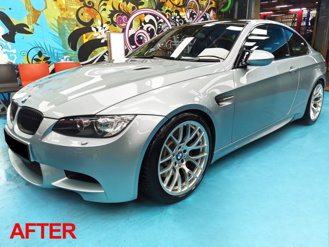 The BMW M3 after the full respray.