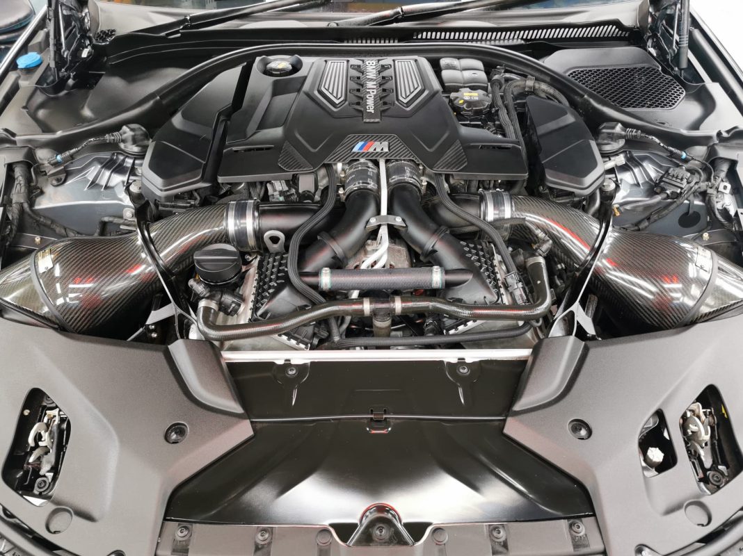 Front three-quarter view of the M5 sealed with ZeTough Titanium.