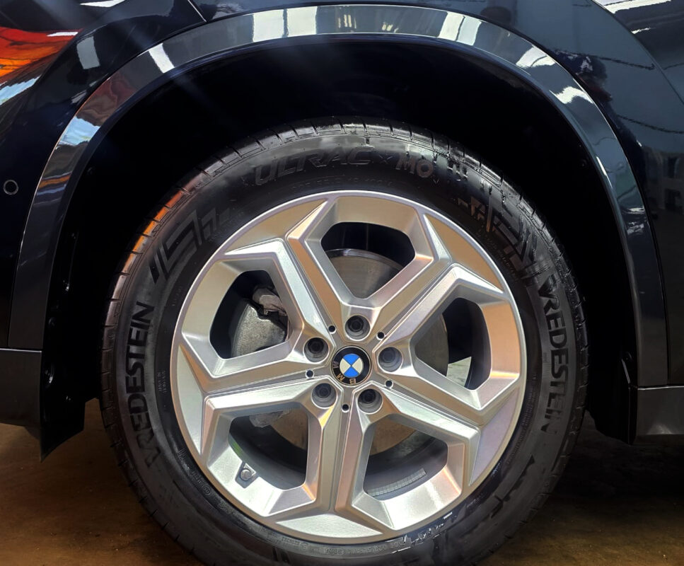 The BMW X1 with its fresh, coated finish.