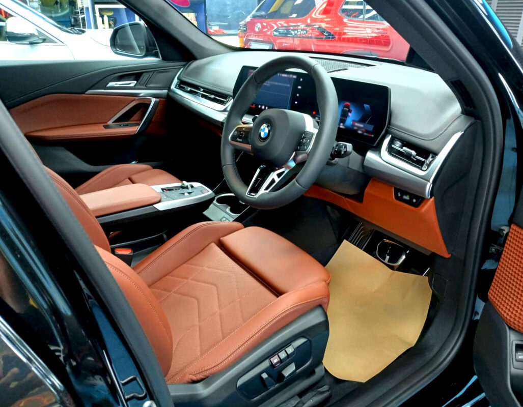The BMW X1's protected, high-gloss finish.
