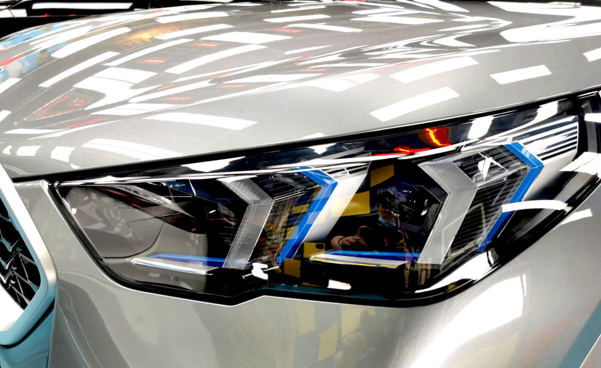 The X2's coated paintwork showing clean reflections.