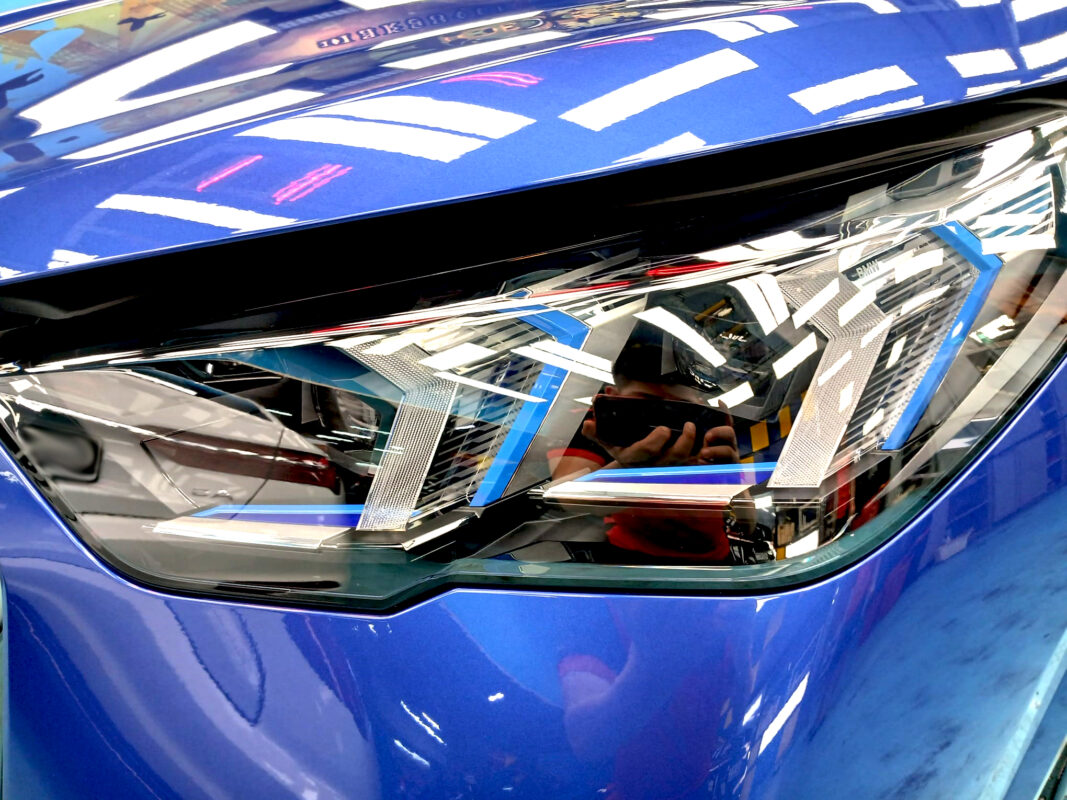 The X2's coated paintwork showing clean reflections.